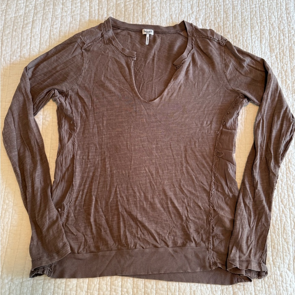 Splendid Brown Relaxed Hoodie Sweatshirt
